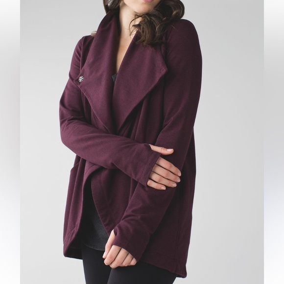 lululemon athletica Jackets & Blazers - Lululemon That's A Wrap Heathered Bordeaux Drama Ladies Size 4 Comfy Athleisure